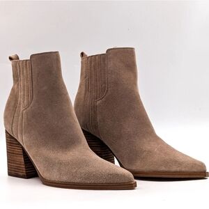 Marc Fisher Tan Suede Ankle Boots Sz 8